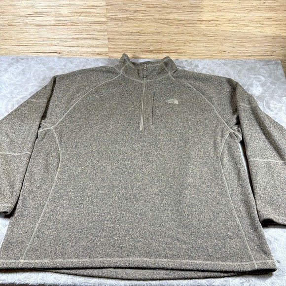 The North Face Men’s 3XL Brown Quarter Zip Fleece Pullover Hiking Outdoor - Picture 2 of 10